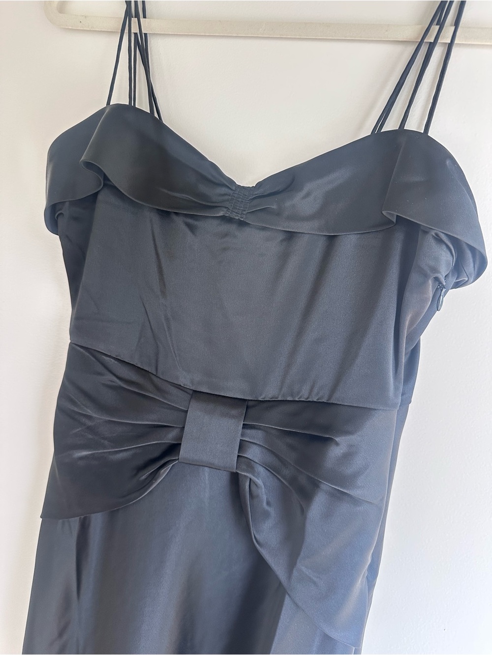 Doen Donetta Silk Black Strappy Midi Dress with Bow Detail - Picture 2 of 5